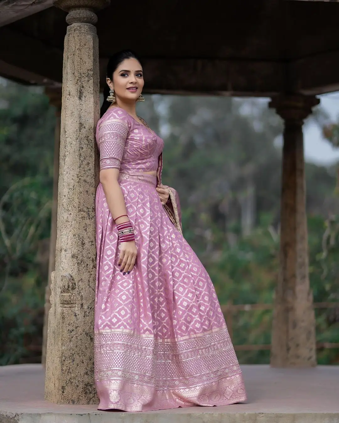 ZeeTV Actress Sreemukhi in Pink Lehenga Choli